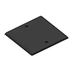 Vegglokk enkel sort 71mm firkantet