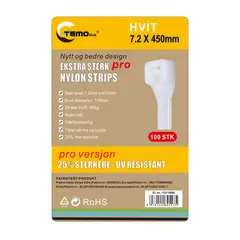 Nylon strips 7.2x450 Hvit 100 stk