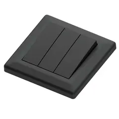 Bryter 16A/1+1+1 sort innfelt 1+1+1 pol