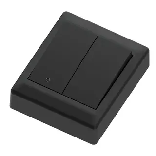 Bryter påvegg 10A/2+1  sort IP20 2-1 pol