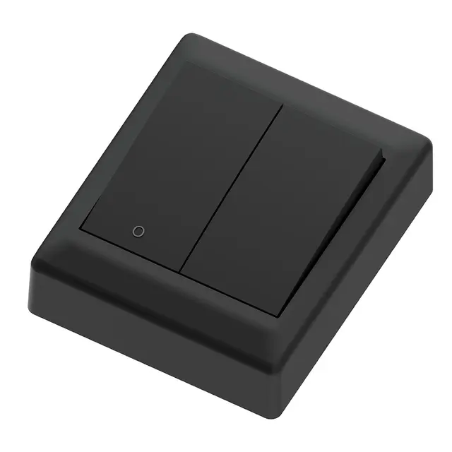 Bryter påvegg 10A/2+1  sort IP20 2-1 pol 