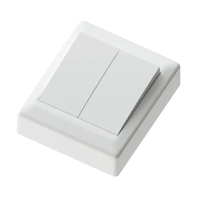 Bryter påvegg 16A/1+1 polarhvit IP20 1+1 pol 