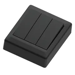 Bryter påvegg 16A/1+1+1 sort IP20 1+1+1 pol