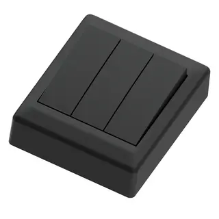 Bryter påvegg 16A/1+1+1 sort IP20 1+1+1 pol