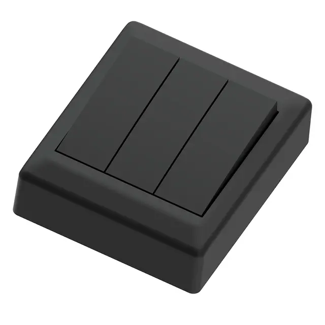 Bryter påvegg 16A/1+1+1 sort IP20 1+1+1 pol 