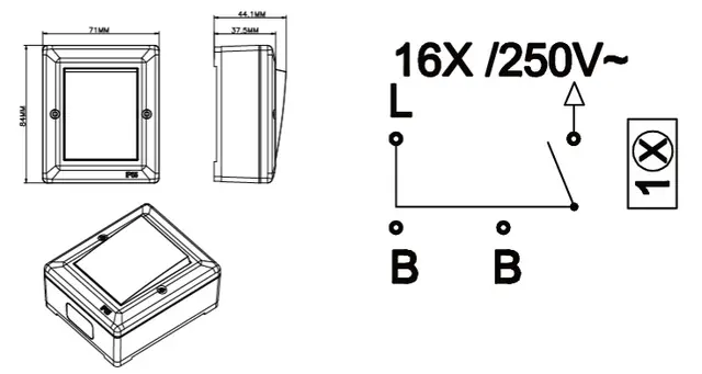 Bryter IP55 16A/1 polarhvit 1 pol 