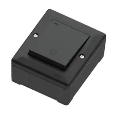 Bryter ringeklokke IP55 16A/1 sort Ringeklokke