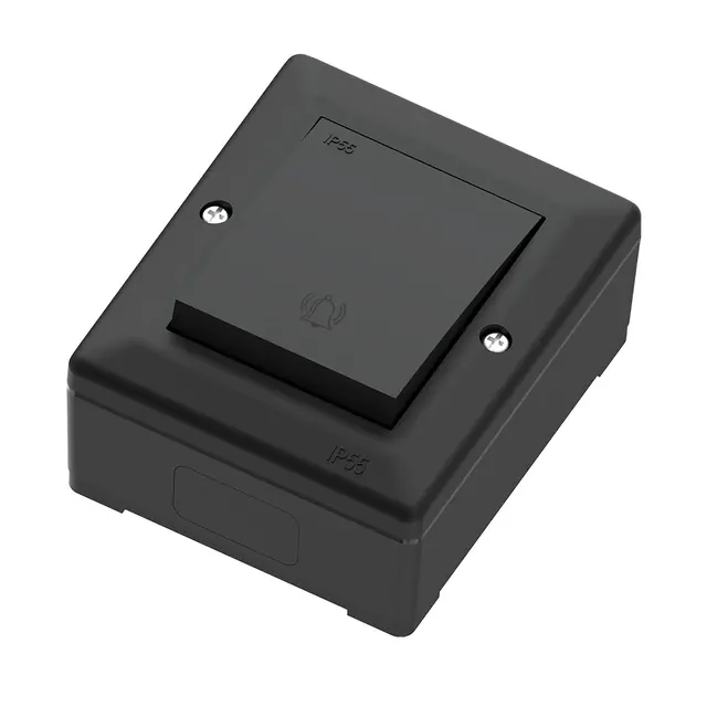 Bryter ringeklokke IP55 16A/1 sort Ringeklokke 