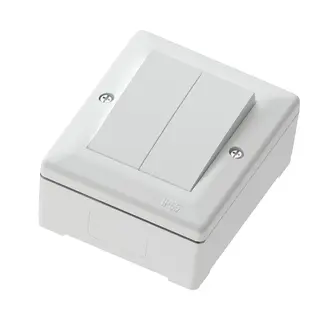 Bryter IP55 16A/1+1 polarhvit 1+1 pol