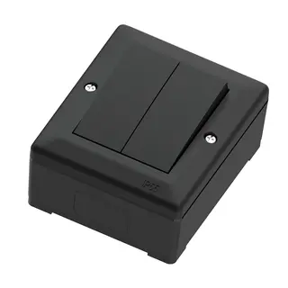 Bryter IP55 16A/1+1 sort 1+1 pol