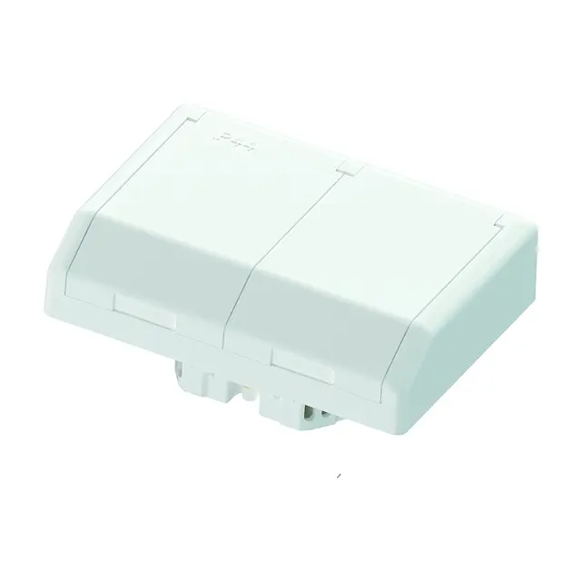 Dobbel stikk IP44 innfelt polarhvit 16/j 