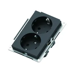 Dobbel stikk 1,5 innfelt sort 16/j u/ramme