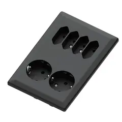 6-vei stikk 2+4 1,5 innfelt sort 16/j
