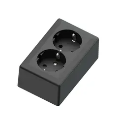 Dobbel stikk.påvegg 16A+/sort