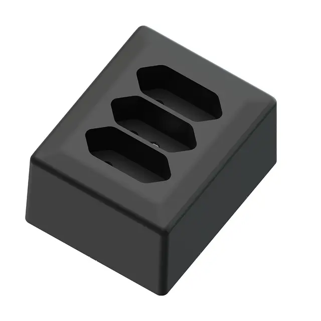 3-vei Euro stikk. påvegg 6A+/j sort 