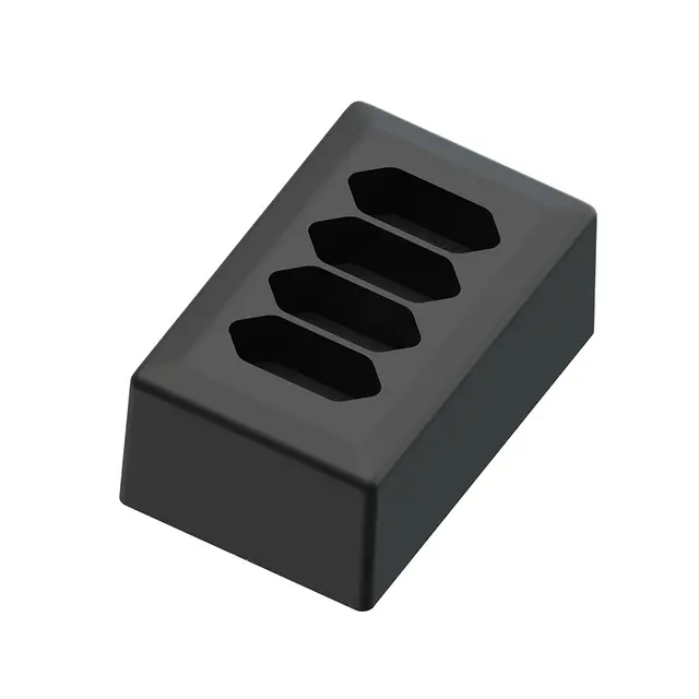 4-vei Euro stikk. påvegg 6A+/j sort 