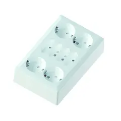 8-veis stikk påvegg 4+4 16A+/j hvit