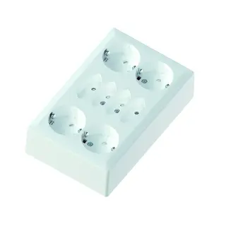 8-veis stikk påvegg 4+4 16A+/j hvit