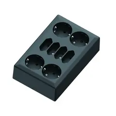 8-veis stikk påvegg 4+4 16A+/j sort