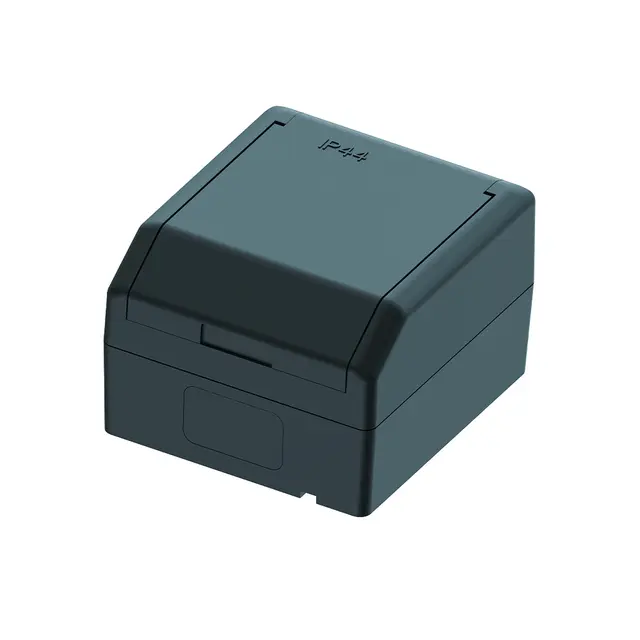 Enkel stikk. påvegg IP44 16A/j sort 