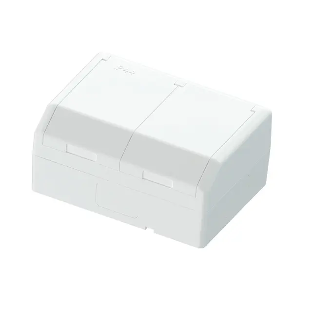 Dobbel stikk påvegg IP44 16A/j polarhvit 