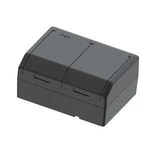 Dobbel stikk påvegg IP44 16A/j sort