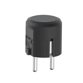 Støpsel 16A m/ side sort IP20