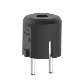 Støpsel 16A m/ topp sort IP20