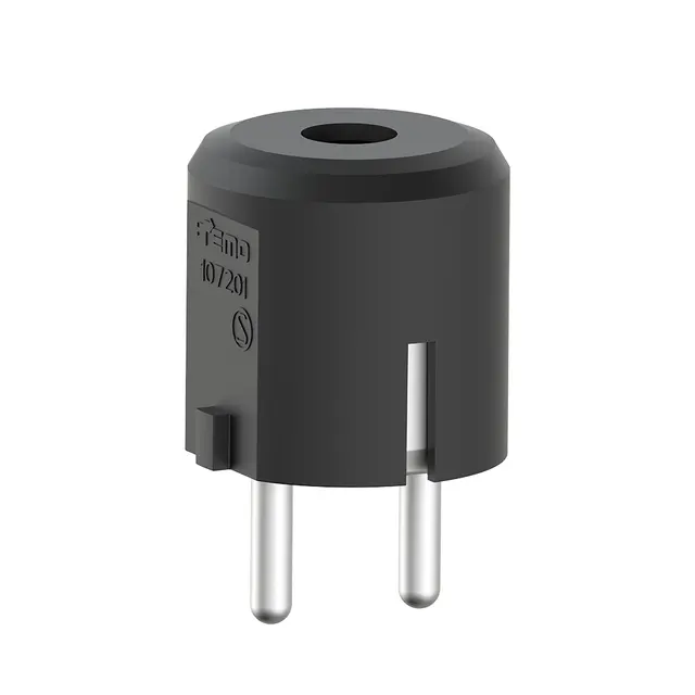 Støpsel 16A m/ topp sort IP20 