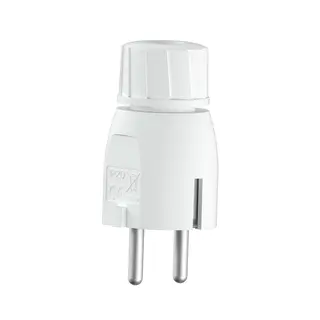 Støpsel 16A m/ topp  hvit IP20