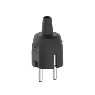 Støpsel PVC 16A m/ topp sort IP20