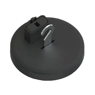 DCL m/støpsel og krok. Påvegg sort 6A 83mm M4