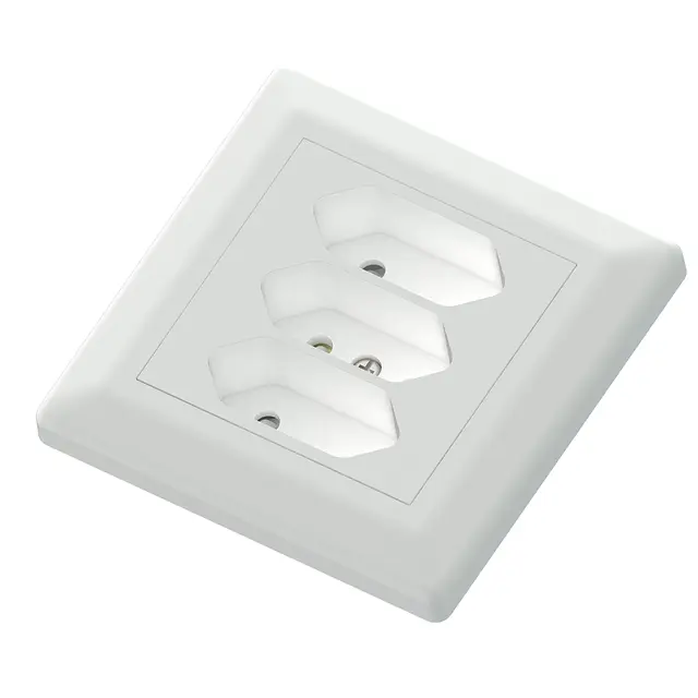 3-veis Euro stikk 2,5A innfelt hvit 