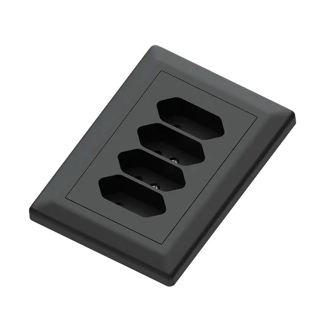 4-veis Euro stikk innfelt sort 6A 