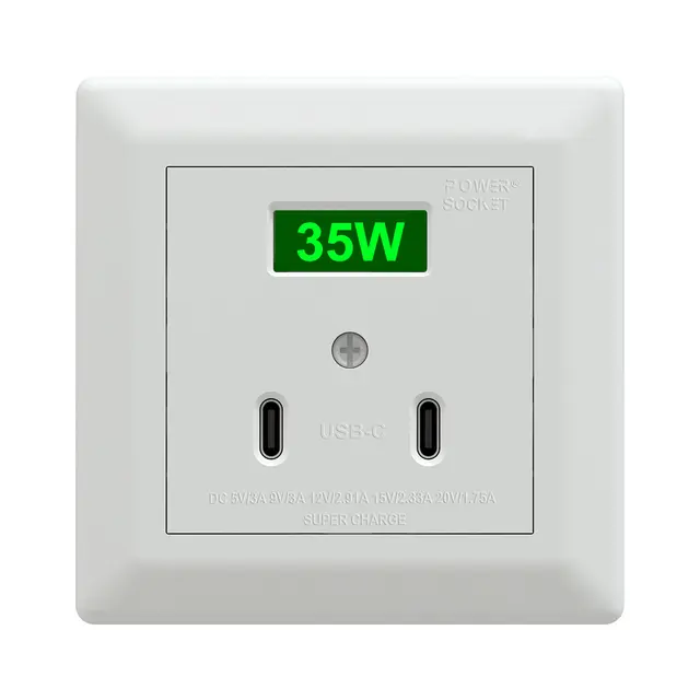 USB-C 35W. 2xUSB-C hvit Innf. 