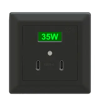 USB-C 35W. 2xUSB-C sort Innf.