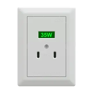 USB-C 35W. 2xUSB-C hvit Innf.1,5